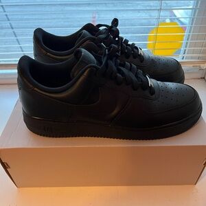 All Black Nike Air Force One’s. Still in new condition!!